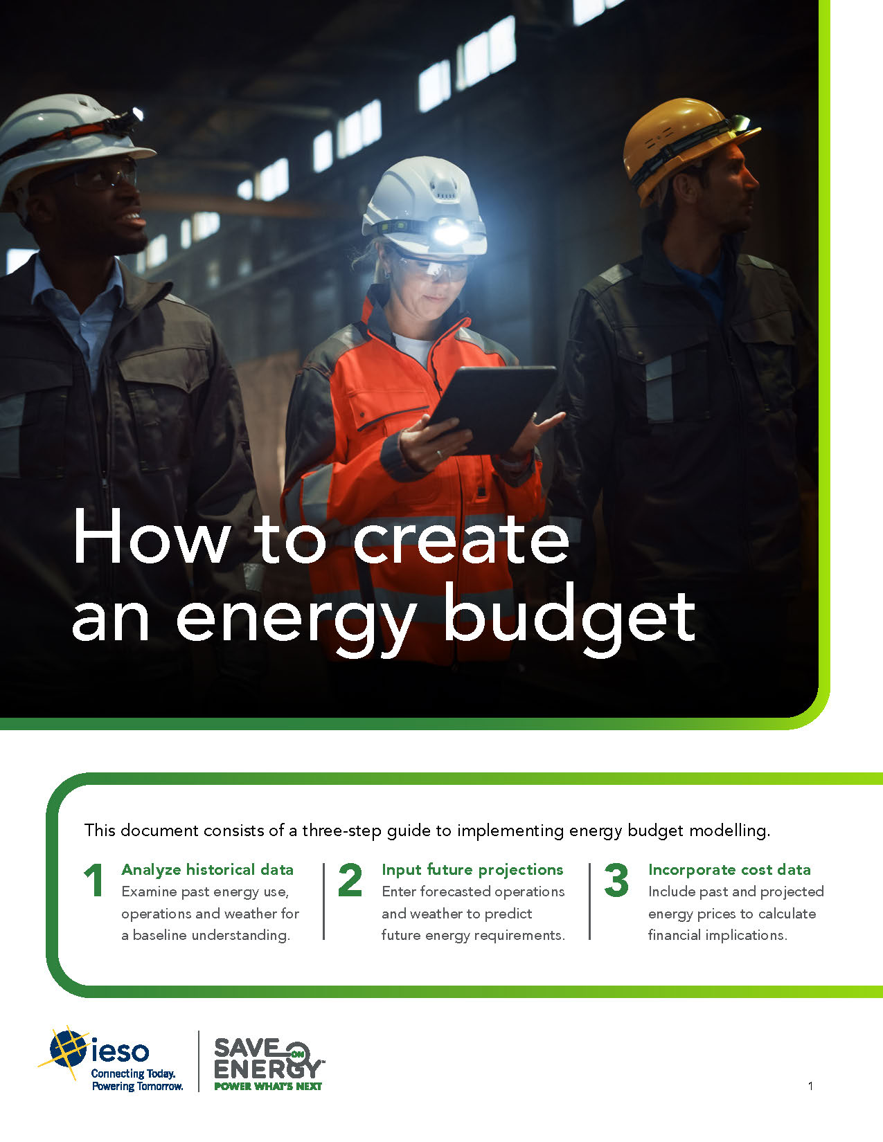 How to create an energy budget cover